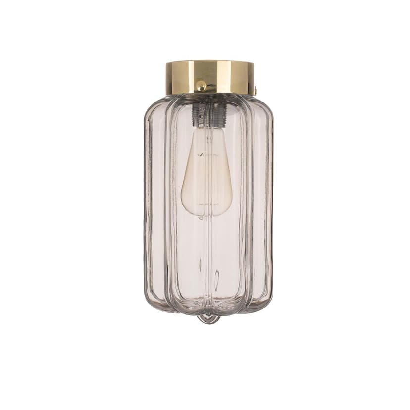 Plafon Deco szkło jasne, mosiądz, Embassy Interiors