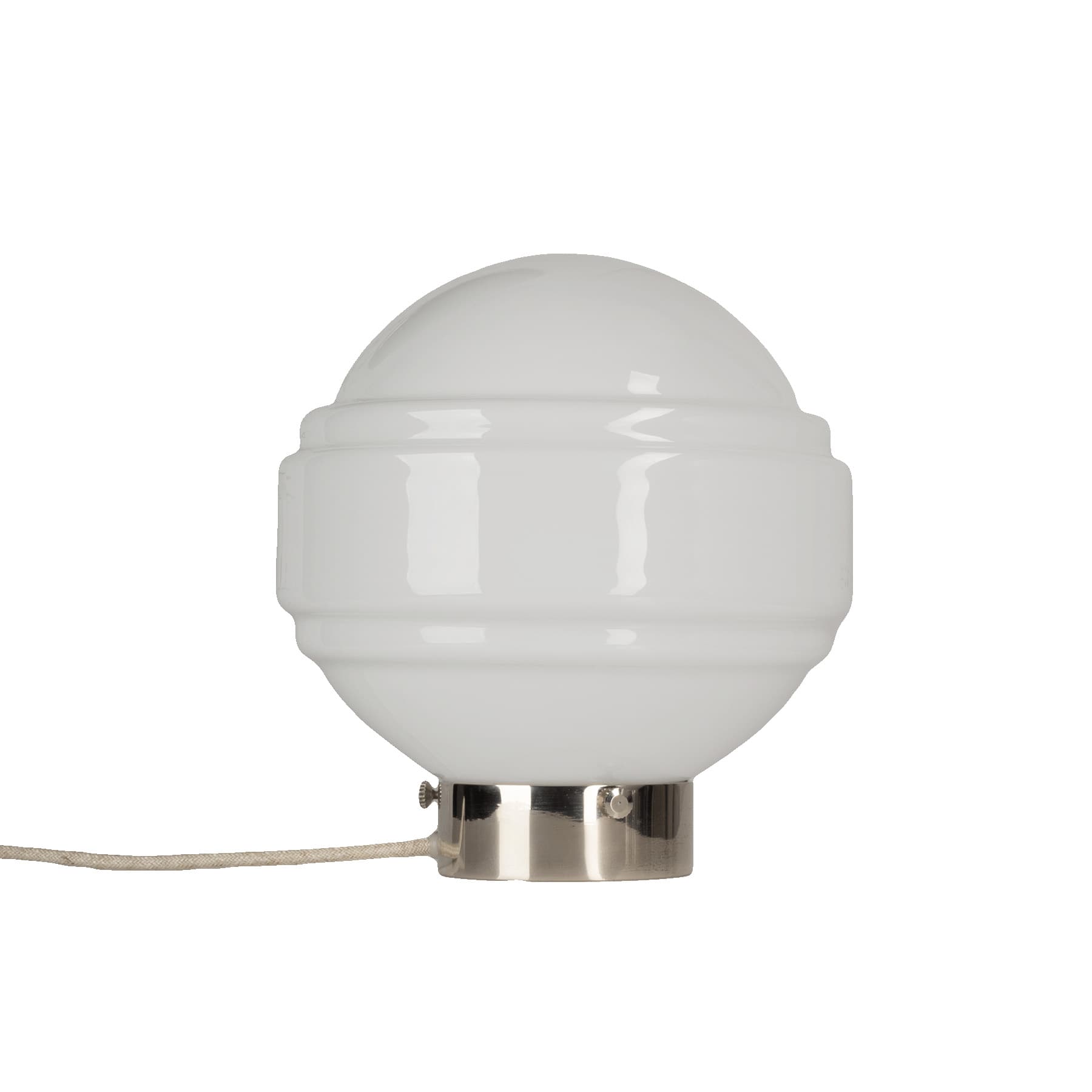 Lampa stołowa Saturn szkło, nikiel, Embassy Interiors