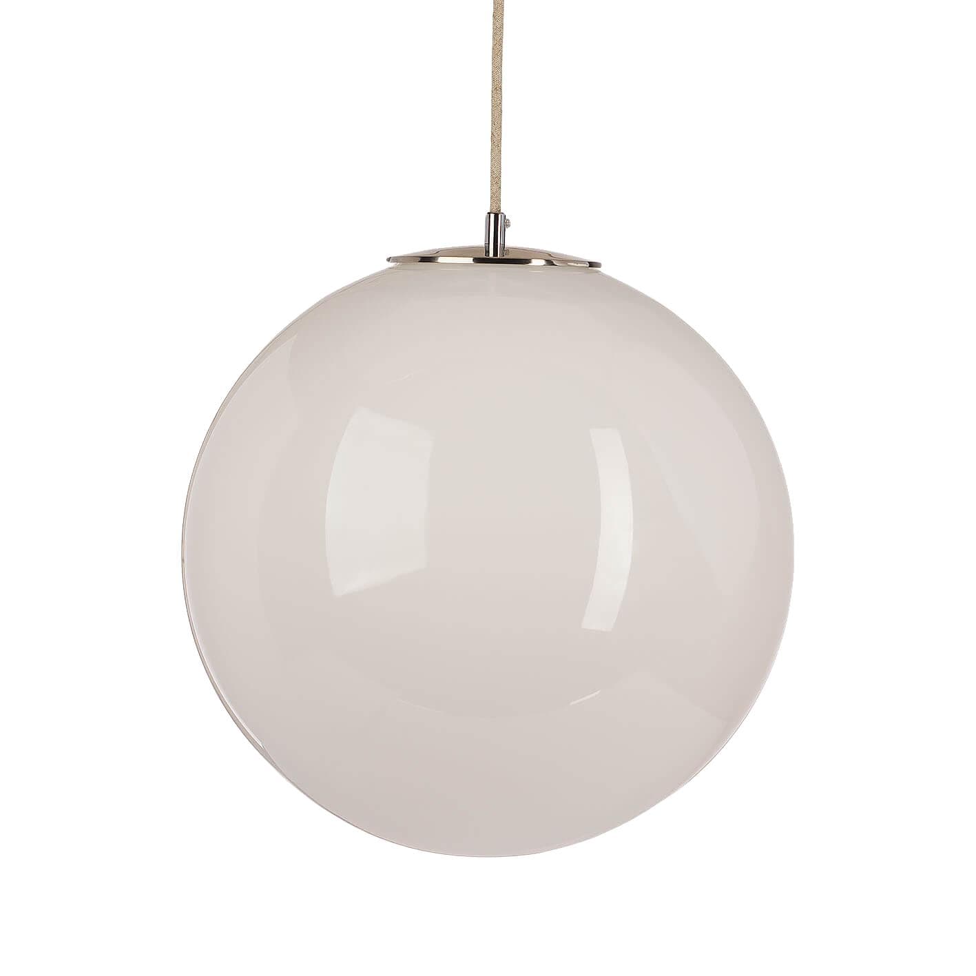 Lampa wisząca Biała Kula 350 szkło, nikiel, Embassy Interiors