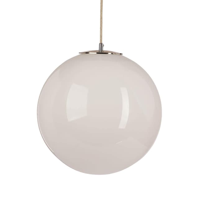 Lampa wisząca Biała Kula 350 szkło, nikiel, Embassy Interiors - WYMIARY
