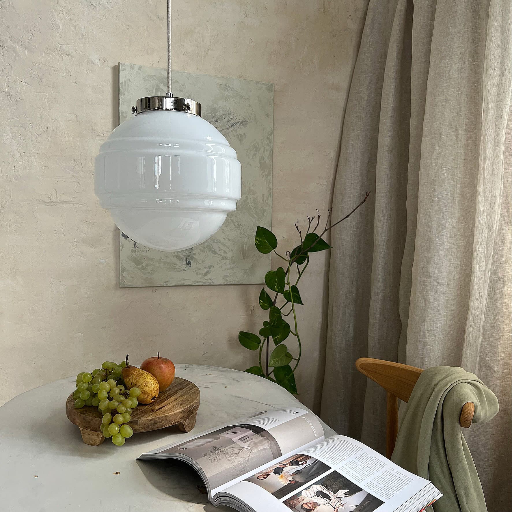 Lampa wisząca Saturn szkło, nikiel, Embassy Interiors - 76084