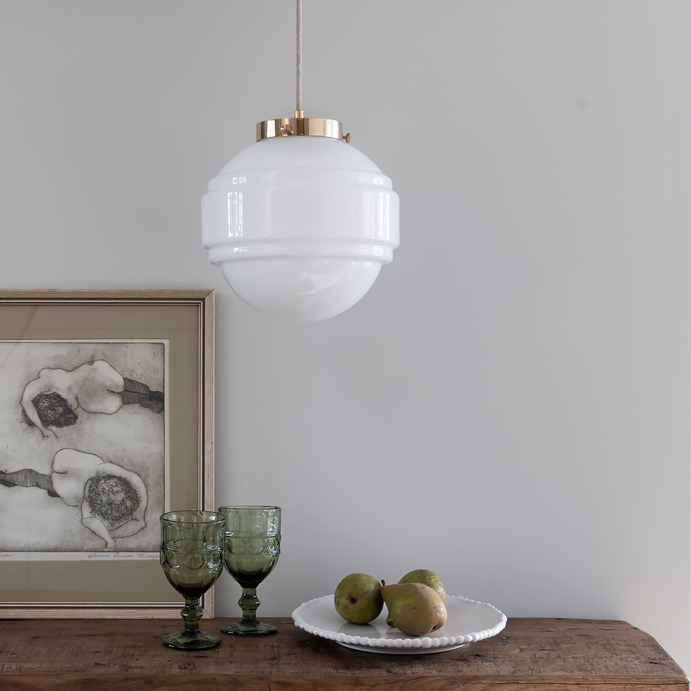 Lampa wisząca Saturn szkło, mosiądz, Embassy Interiors - 76070