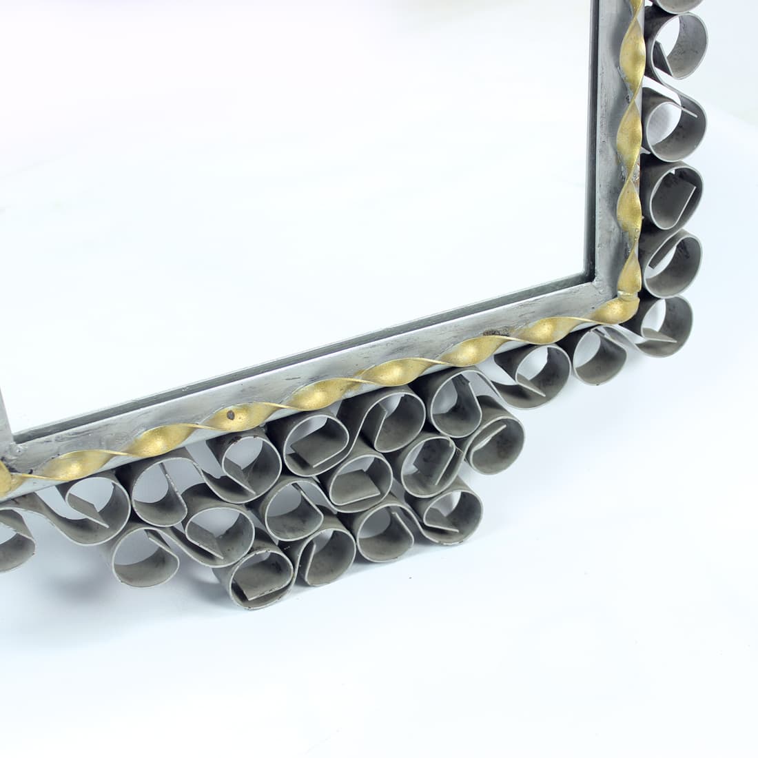 Wall mirror, silver metal, Czechoslovakia, 1960s. - 90844