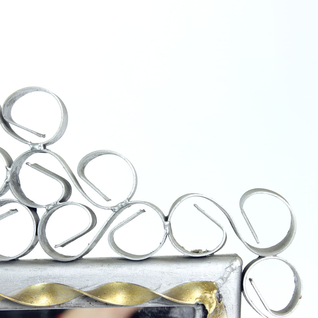 Wall mirror, silver metal, Czechoslovakia, 1960s. - 90843