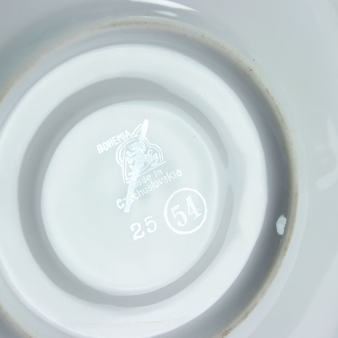 Zestaw do kawy, biały zielony złoty, porcelana, Bohemia, Czechosłowacja, lata 50. - 76318