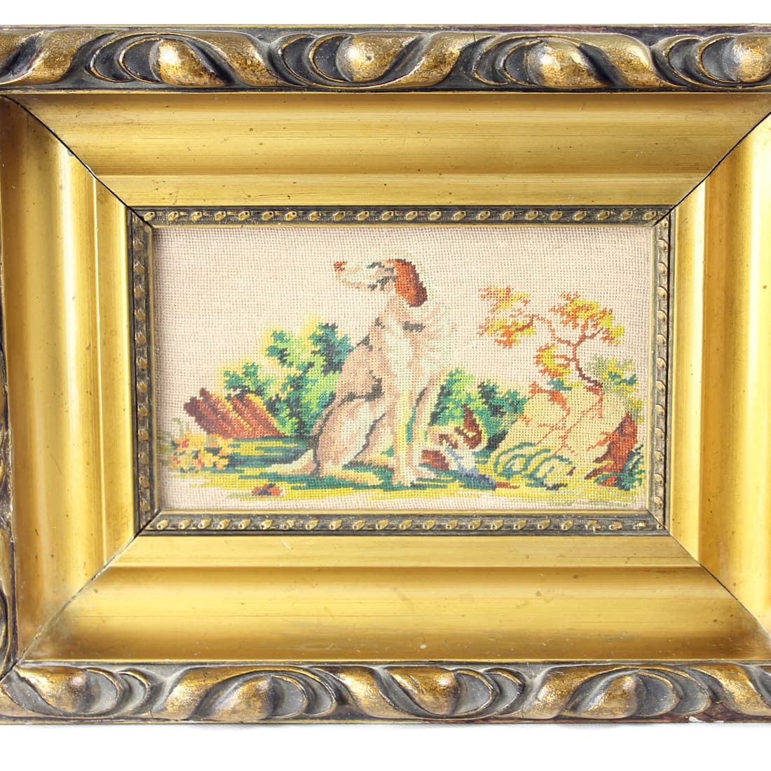 Haft dekoracyjny, multikolor, tkanina, drewno, Czechosłowacja, lata 20. - 76538