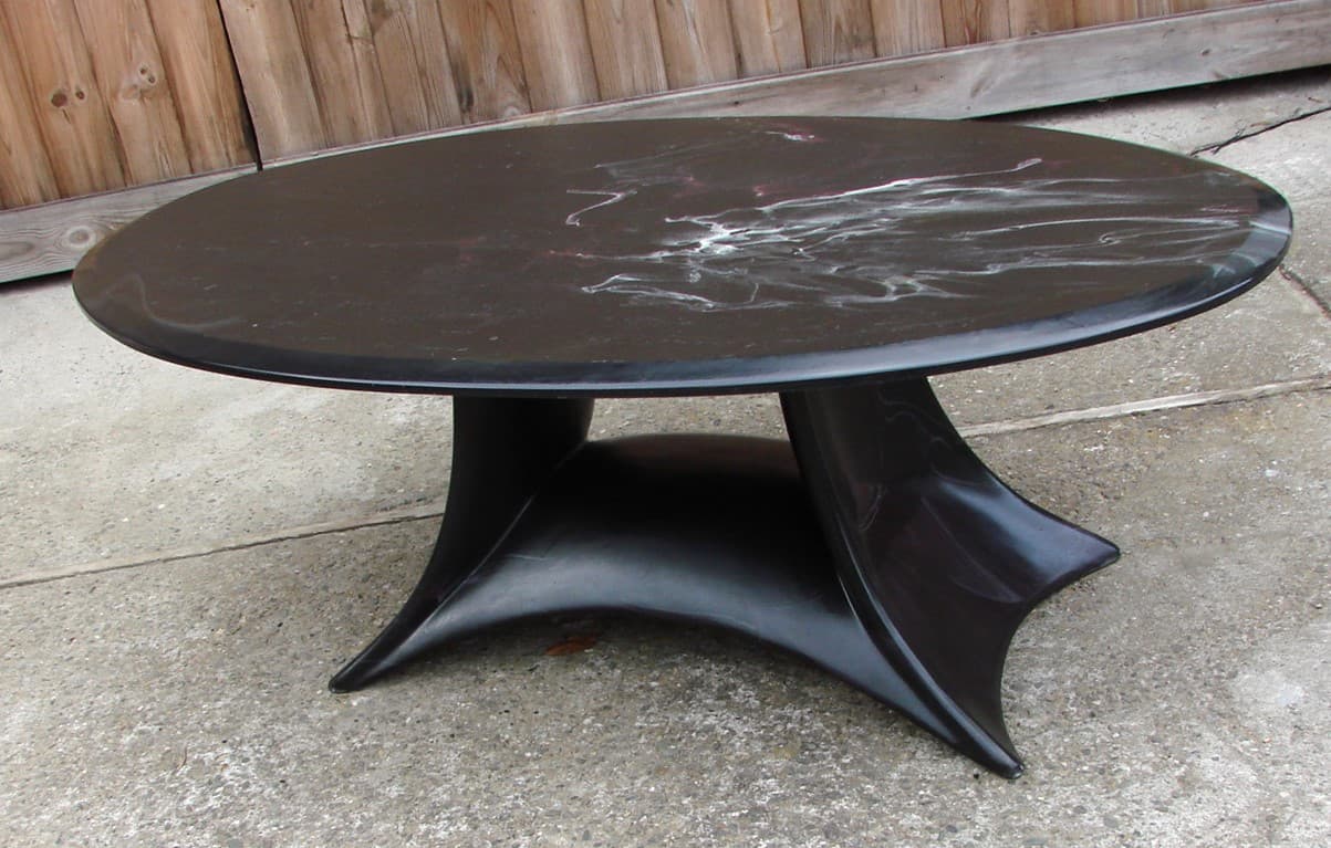 Coffee table Space Age, black stone, 1970s. - 77291