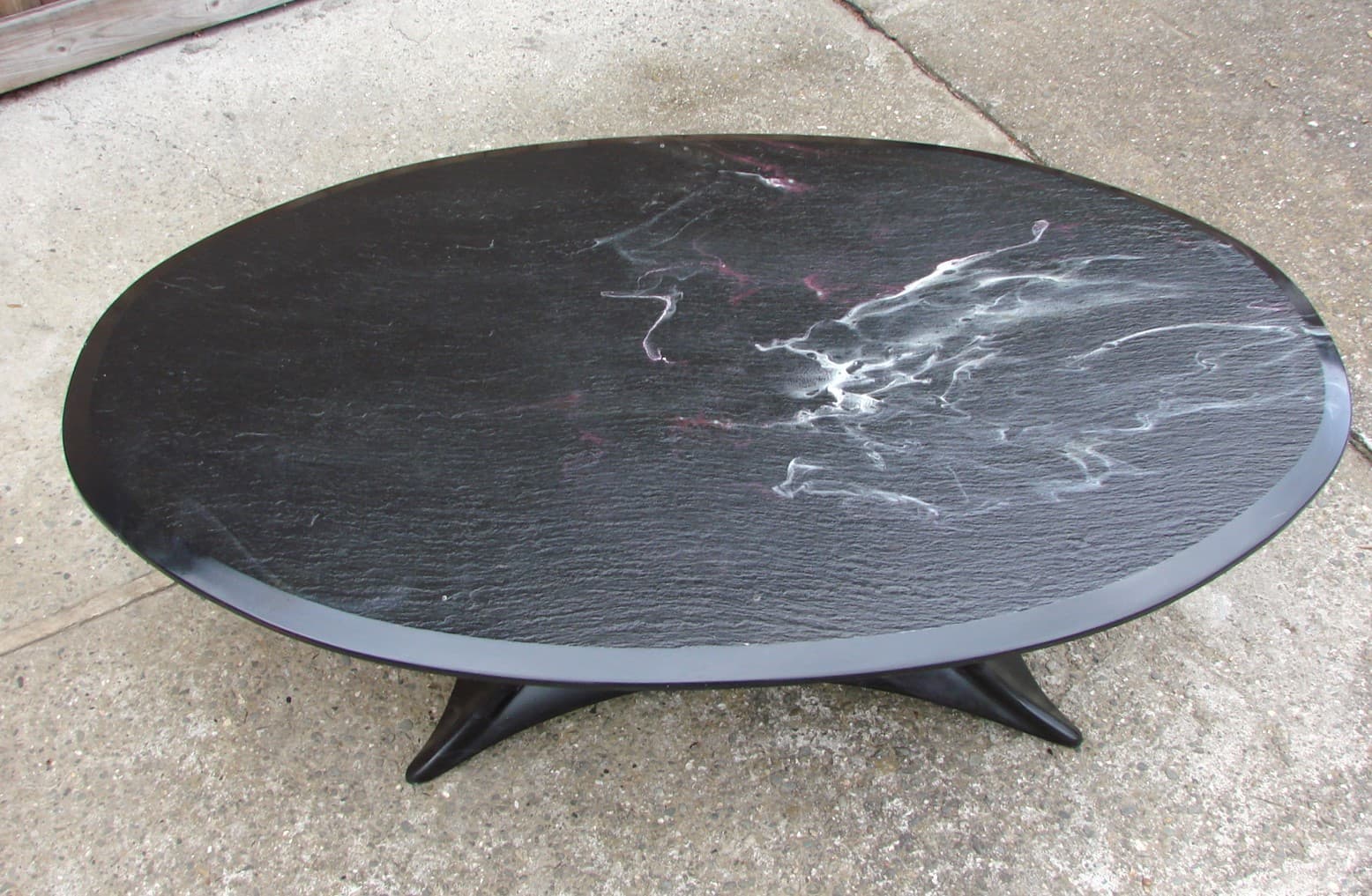 Coffee table Space Age, black stone, 1970s. - 77288