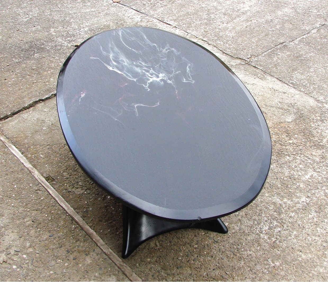 Coffee table Space Age, black stone, 1970s. - 77290