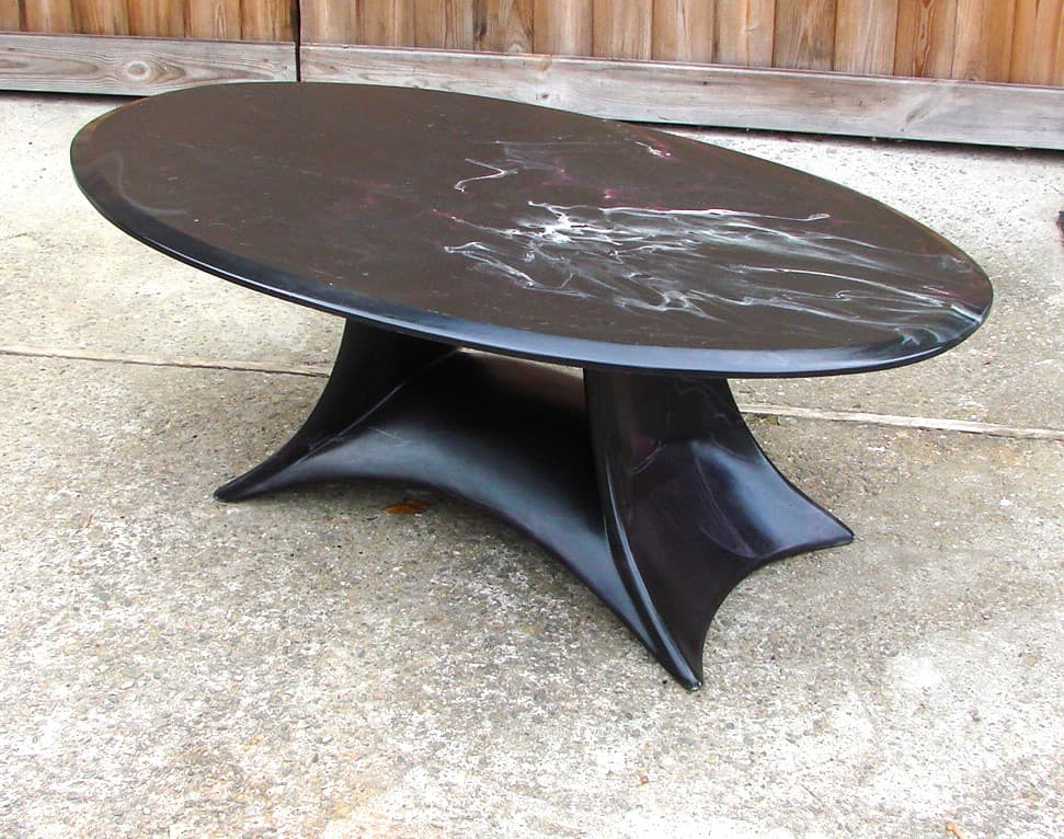 Coffee table Space Age, black stone, 1970s. - 77286