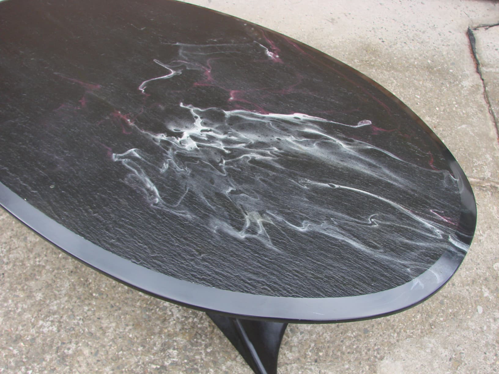 Coffee table Space Age, black stone, 1970s. - 77293