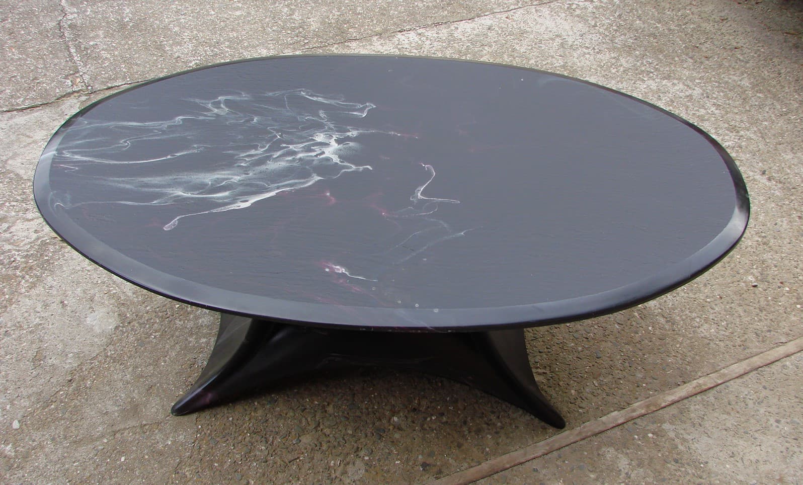 Coffee table Space Age, black stone, 1970s. - 77289