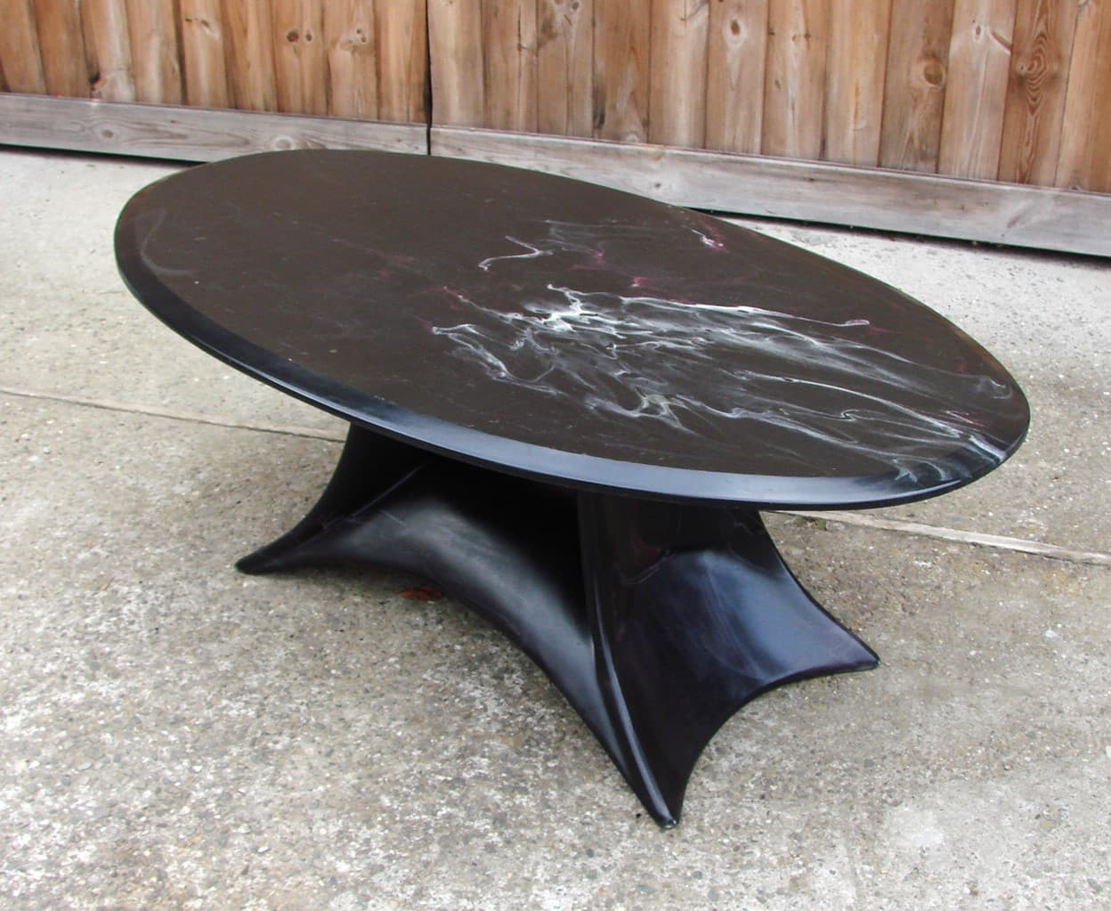 Coffee table Space Age, black stone, 1970s. - 77292