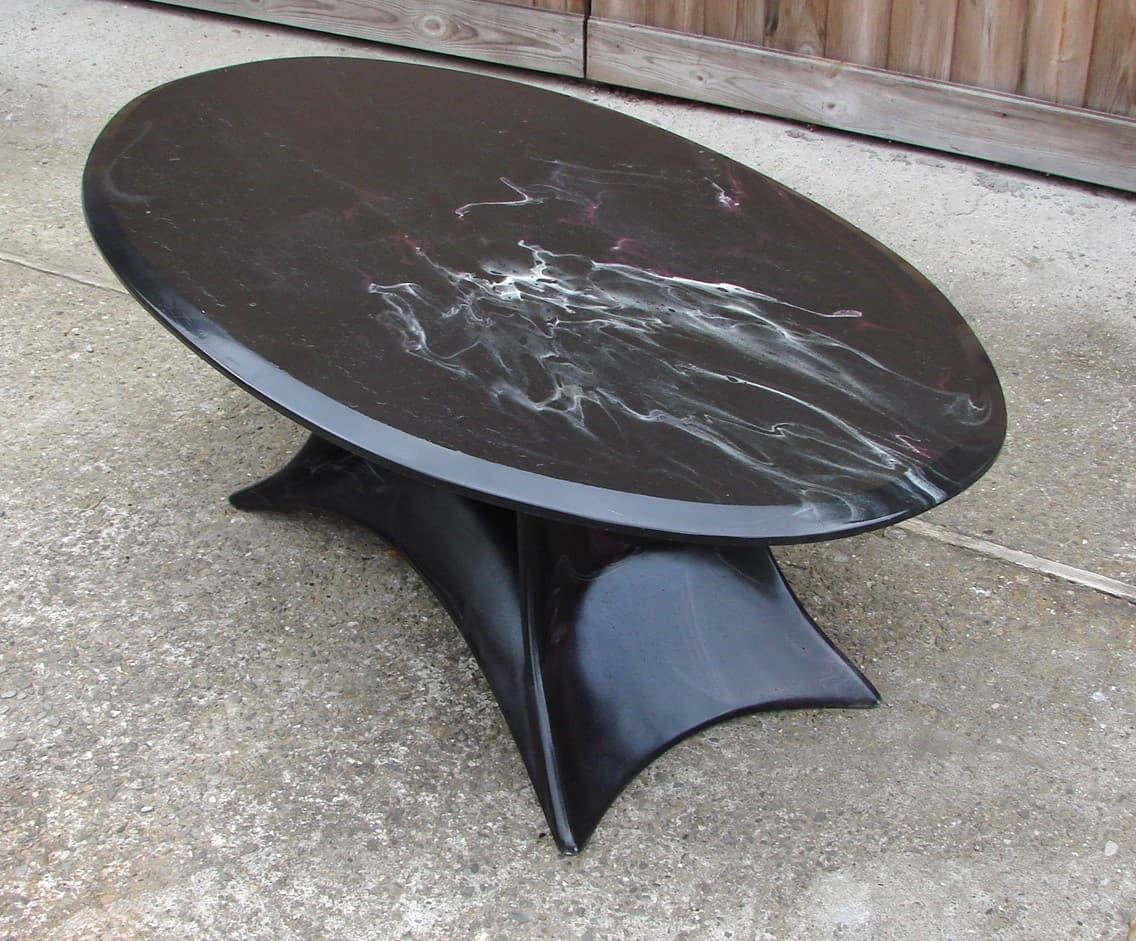 Coffee table Space Age, black stone, 1970s. - 77287