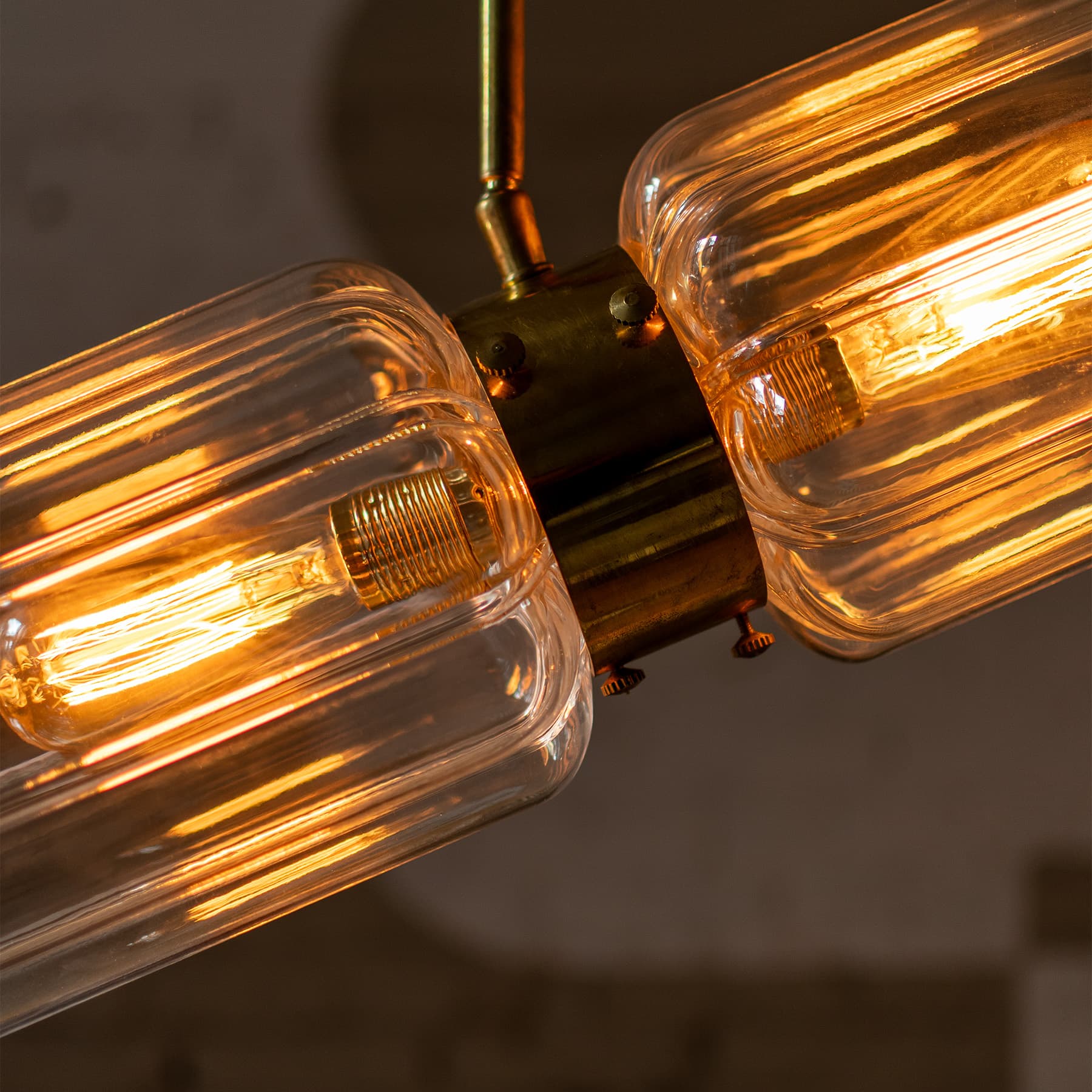 Lampa wisząca podwójna Deco szło jasne, mosiądz, Embassy Interiors - 83659