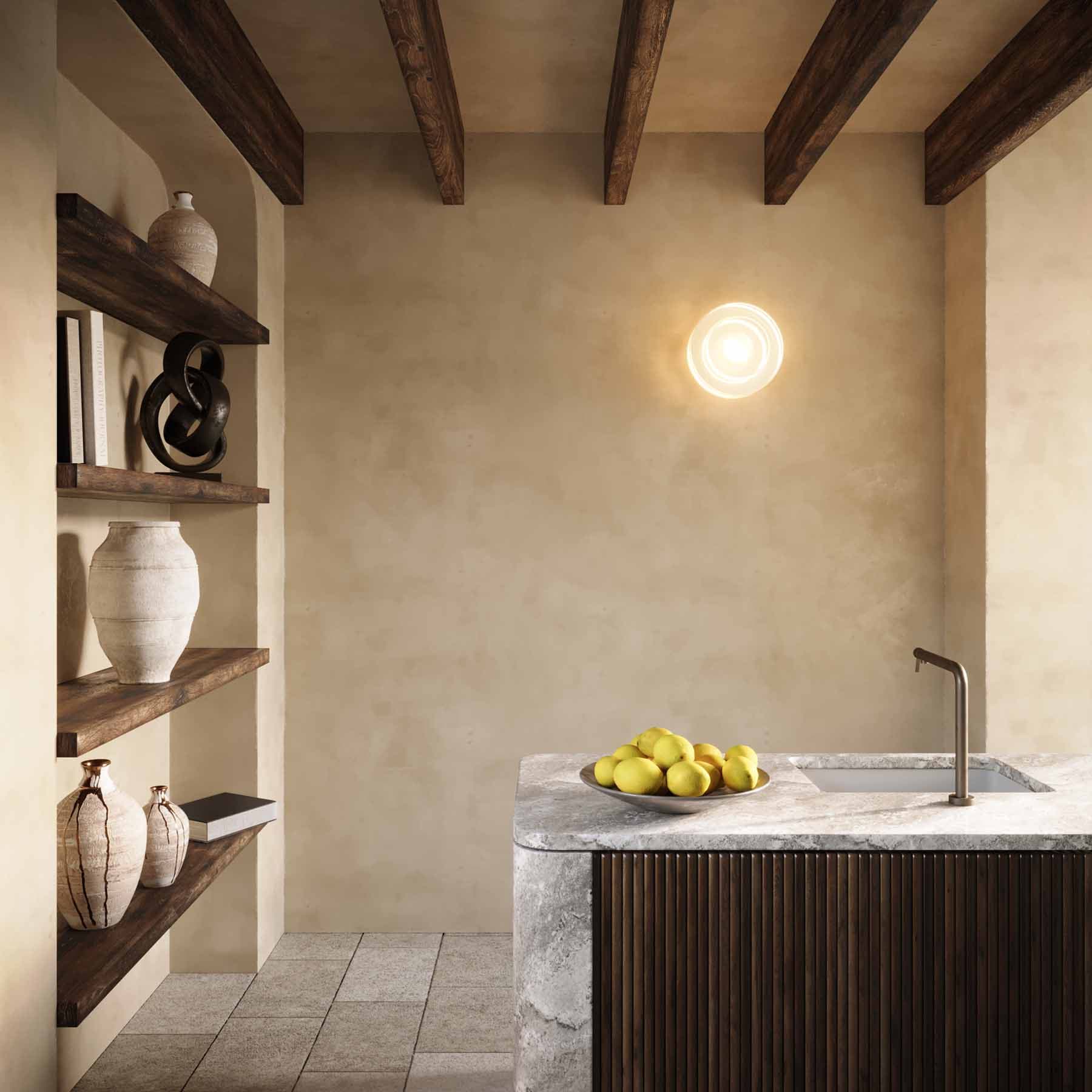 Plafon Mémoire, szkło, mosiądz, Embassy Interiors - 80035