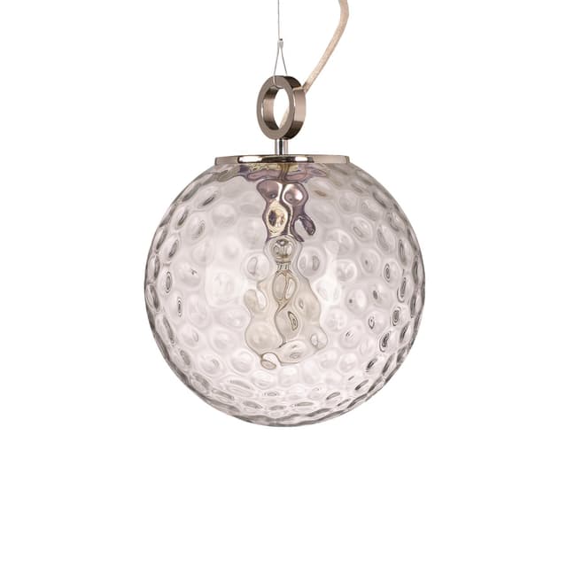 Lampa wisząca z pierścieniem Kula Refleksyjna 250 szkło, nikiel, Embassy Interiors - WYMIARY