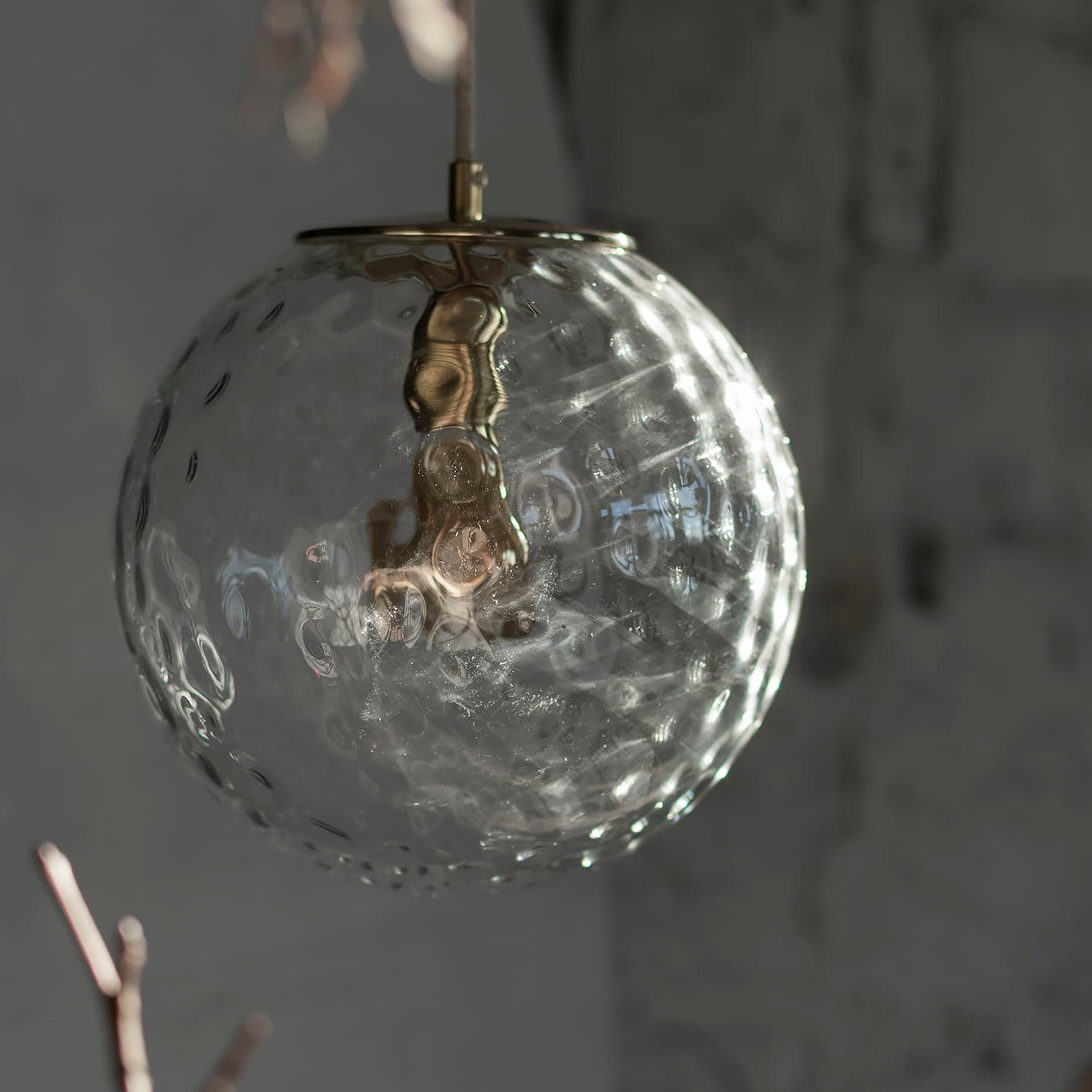 Lampa wisząca Kula Refleksyjna 250 szkło, mosiądz, Embassy Interiors - 77418