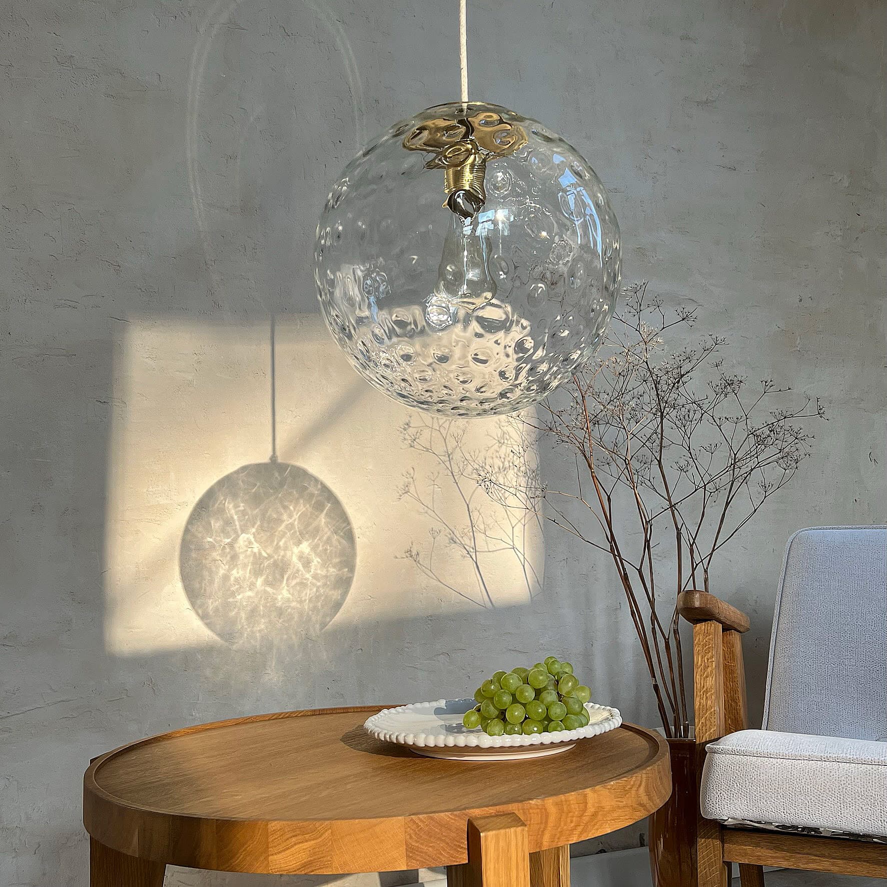 Lampa wisząca Kula Refleksyjna 250 szkło, mosiądz, Embassy Interiors - 77414