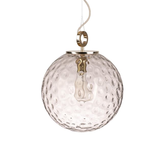 Lampa wisząca z pierścieniem Kula Refleksyjna 300 szkło, mosiądz, Embassy Interiors - WYMIARY