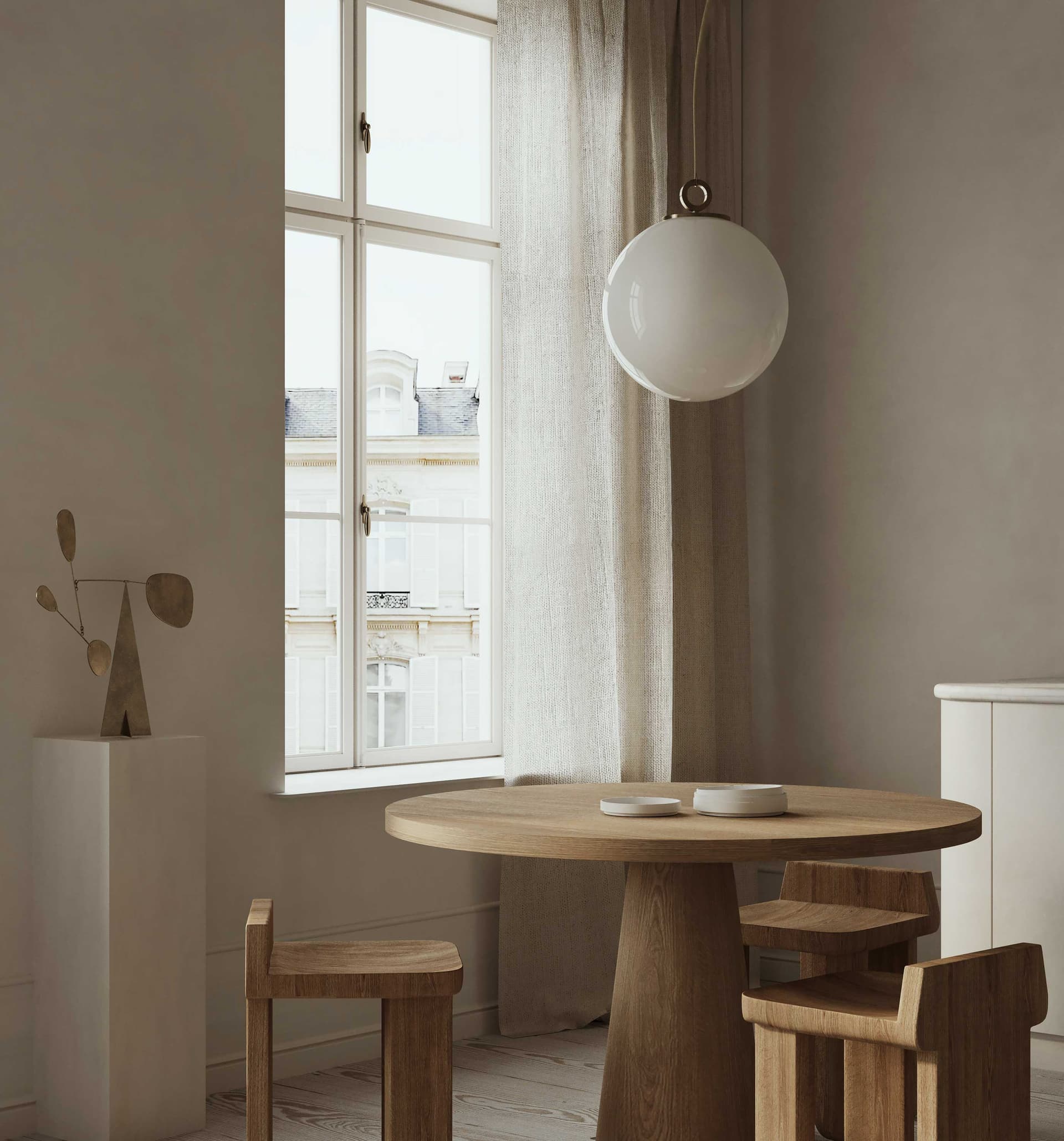 Lampa wisząca z pierścieniem Biała Kula 350 szkło, mosiądz, Embassy Interiors - 77378