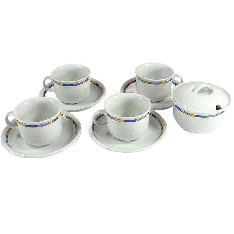 Śnieżnobiały komplet filiżanek z porcelany, Thomas Rosenthal, Niemcy, lata 90. - 6295