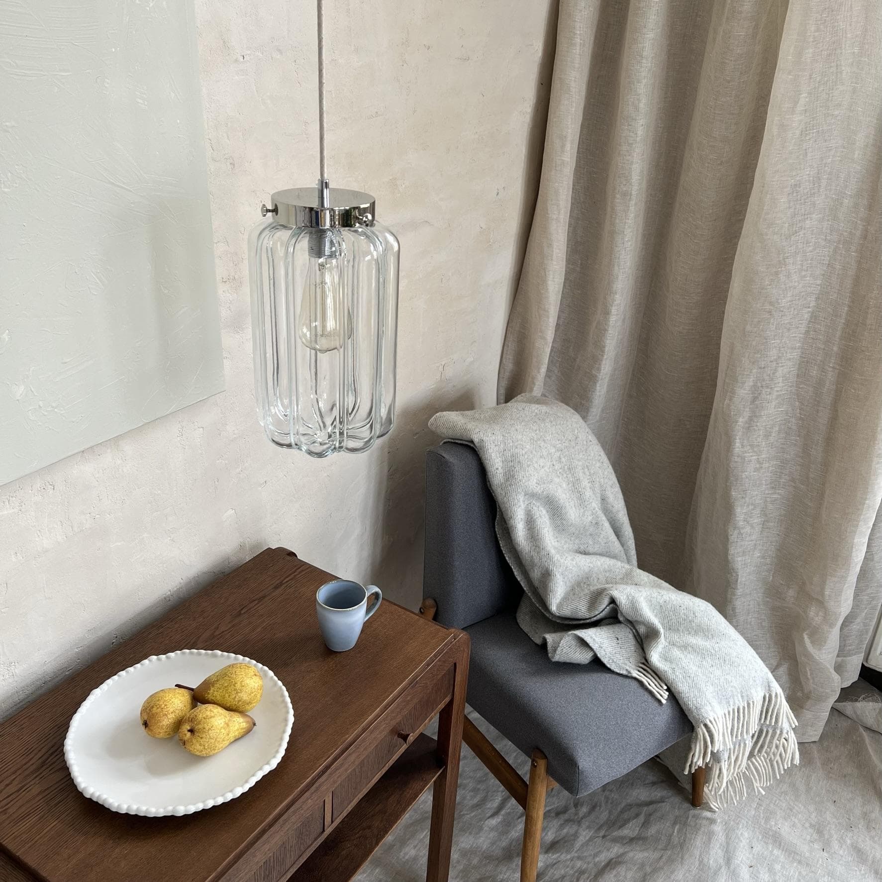 Lampa wisząca Deco szkło jasne, nikiel, Embassy Interiors - 77339