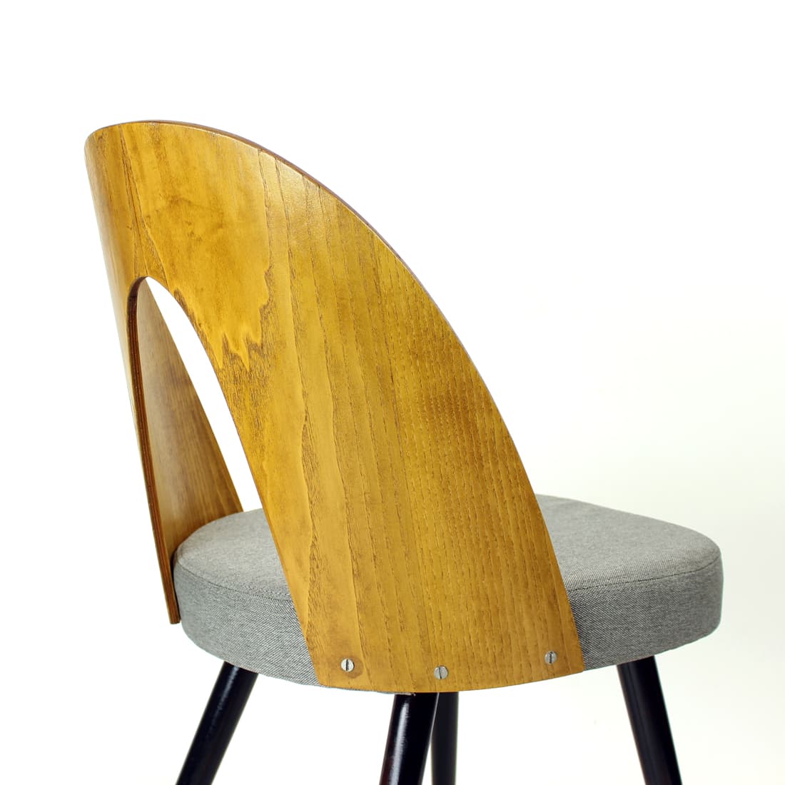 Set of four chairs, light grey, oak, by A. Šuman, Tatra Nabytok, Czechoslovakia, 1960s. - 90912