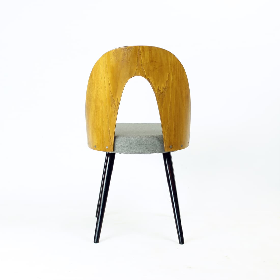 Set of four chairs, light grey, oak, by A. Šuman, Tatra Nabytok, Czechoslovakia, 1960s. - 90924