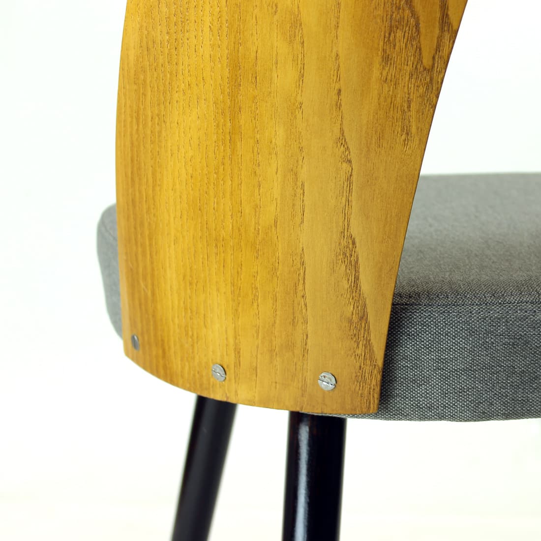 Set of four chairs, light grey, oak, by A. Šuman, Tatra Nabytok, Czechoslovakia, 1960s. - 90915