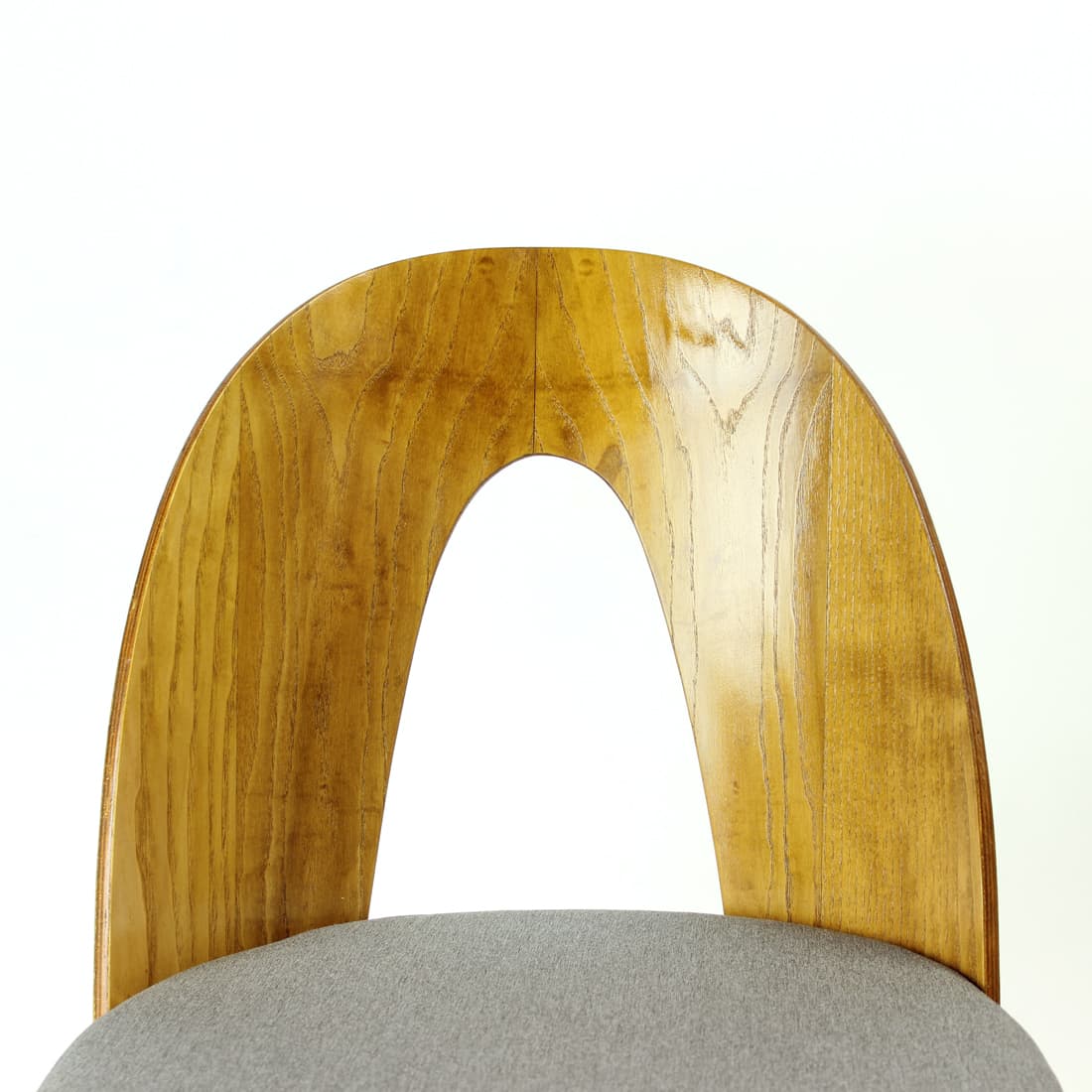 Set of four chairs, light grey, oak, by A. Šuman, Tatra Nabytok, Czechoslovakia, 1960s. - 90911