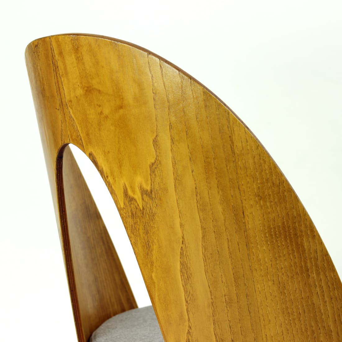 Set of four chairs, light grey, oak, by A. Šuman, Tatra Nabytok, Czechoslovakia, 1960s. - 90913