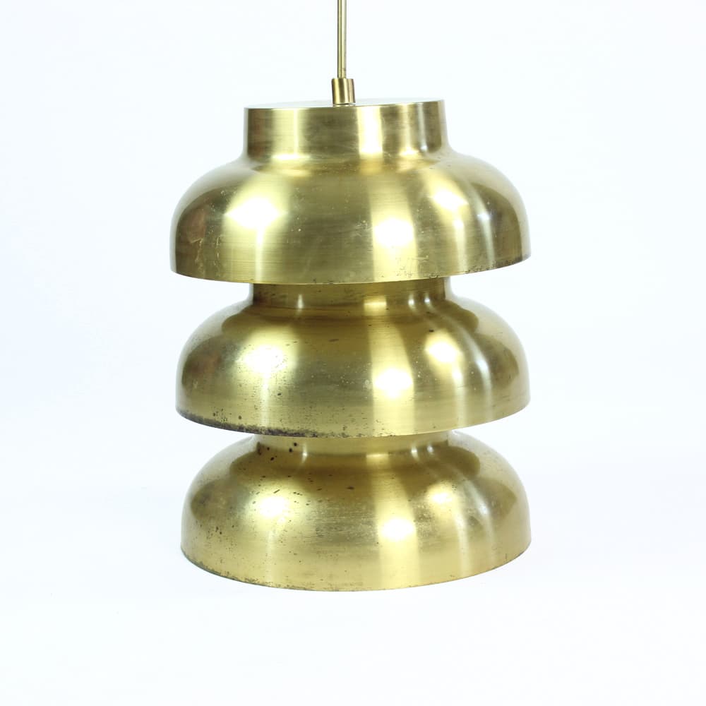 Ceiling lamp, golden brass, Czechoslovakia, 1960s. - 91001