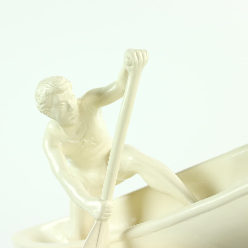 Rzeźba wioślarza, ivory white ceramika, Jihokera, Czechosłowacja, lata 60. - 91017