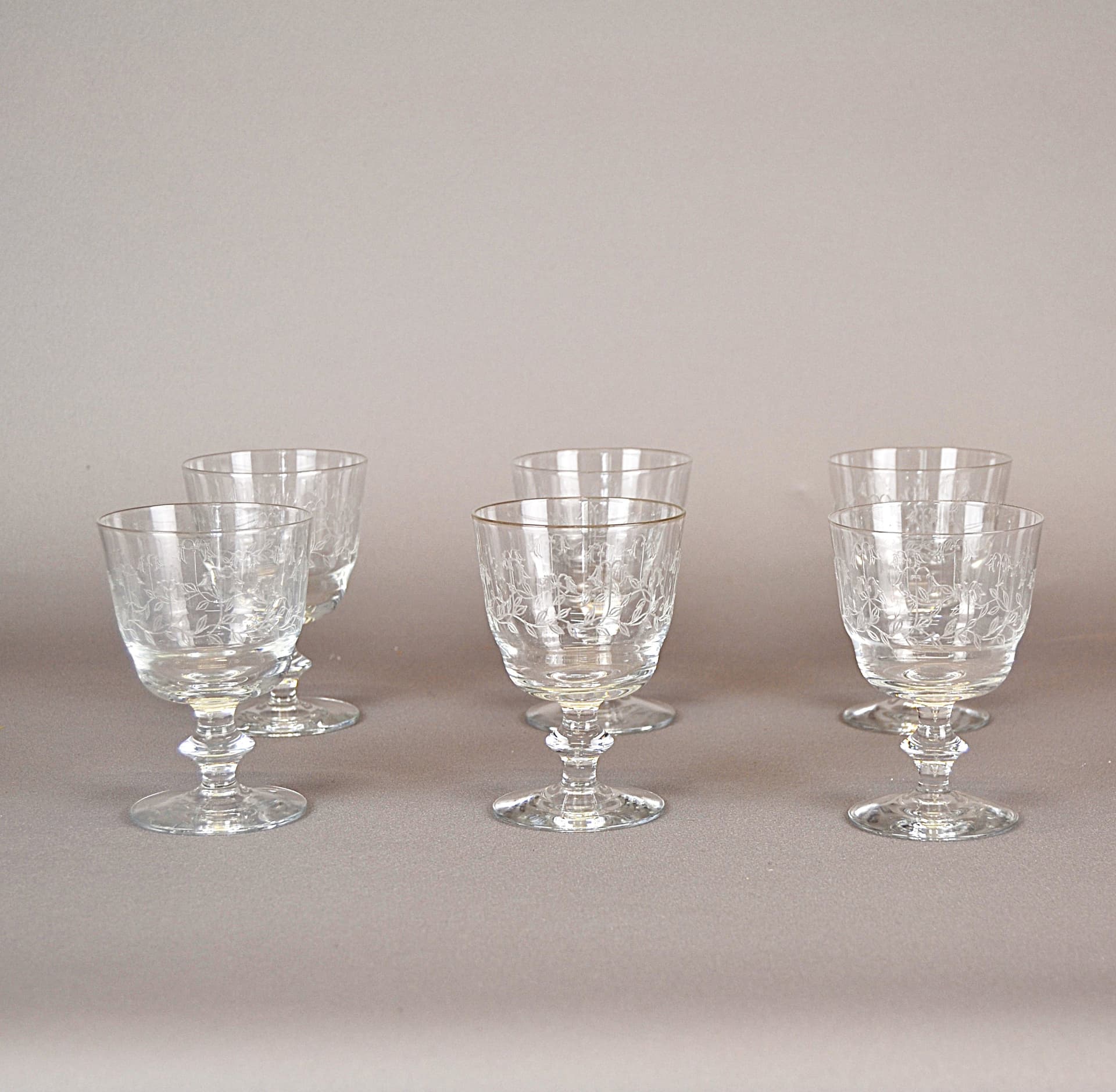 Zestaw sześciu kieliszków, przejrzysty kryształ, Francja, początek XX w. - 568