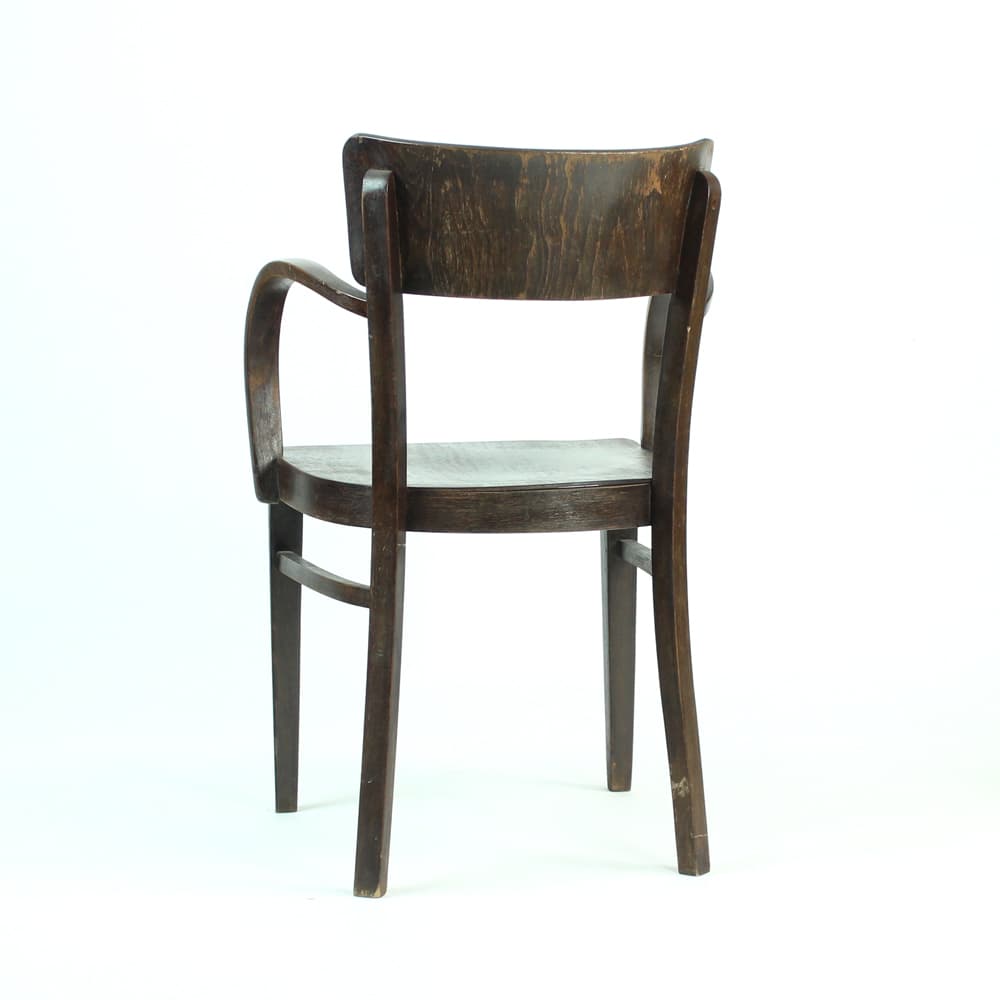 Krzesło, dąb ciemnobrązowy, Thonet, Czechosłowacja, lata 30. - 91027