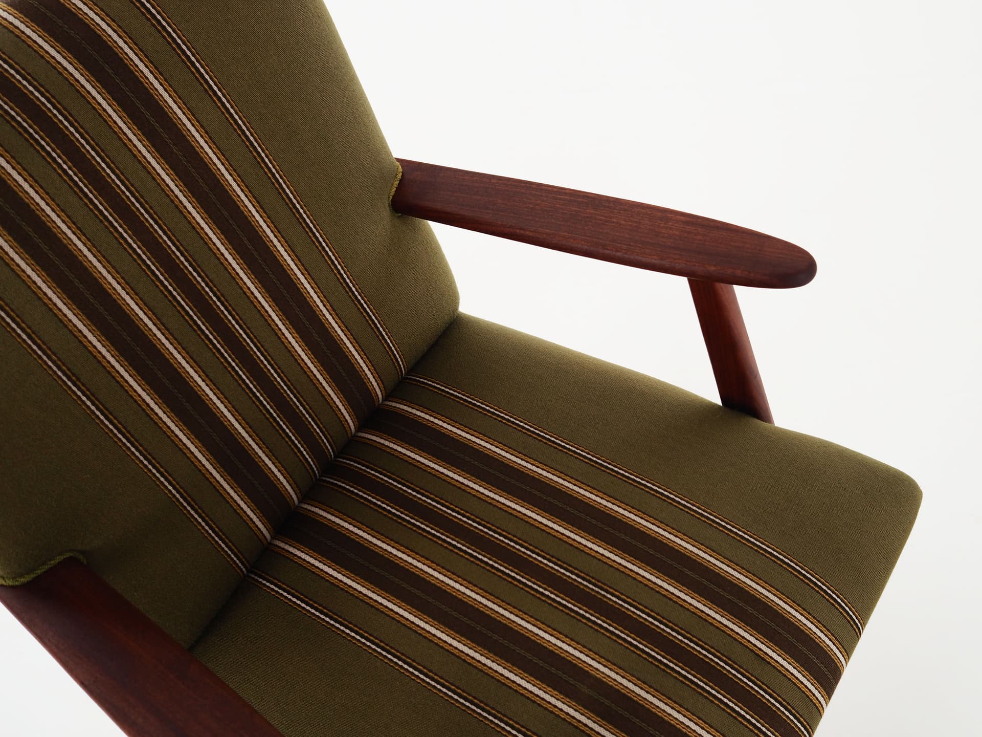 Armchair, olive, teak, Denmark, 1960s. - 78700