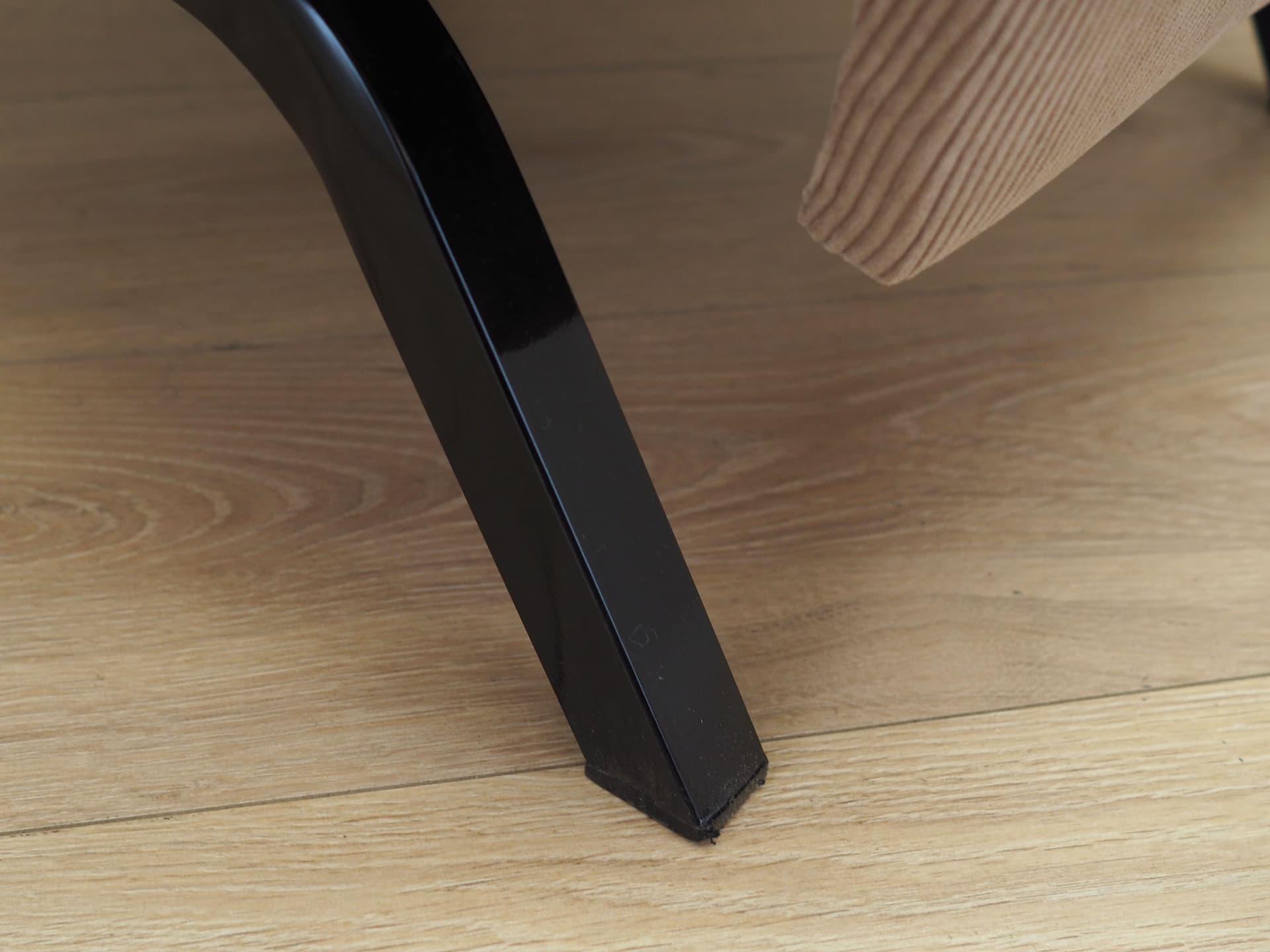 Fotel regulowany, sztruks beżowy, metal czarny, Włochy, lata 70. - 78793