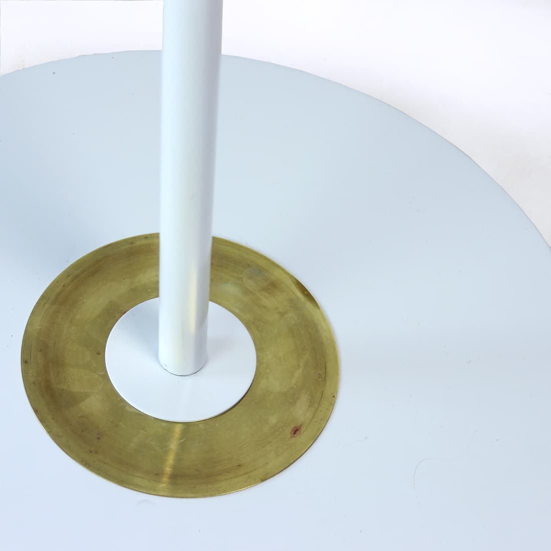 Floor lamp, white, metal plastic crystal, Kamenický Šenov, Czechoslovakia, 1970s. - 91072