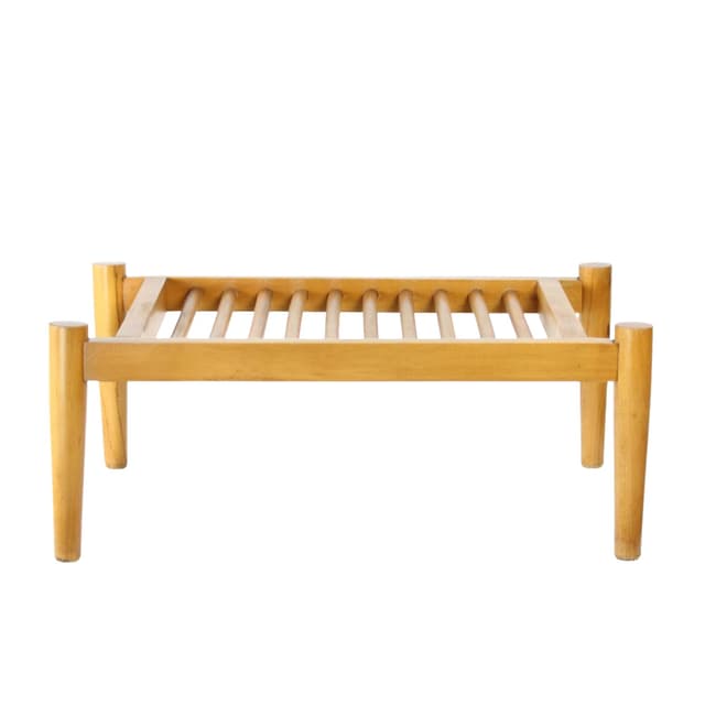 Plant stand, light brown oak, by F. Mezulanik, Czechoslovakia, 1960s. - DIMENSION