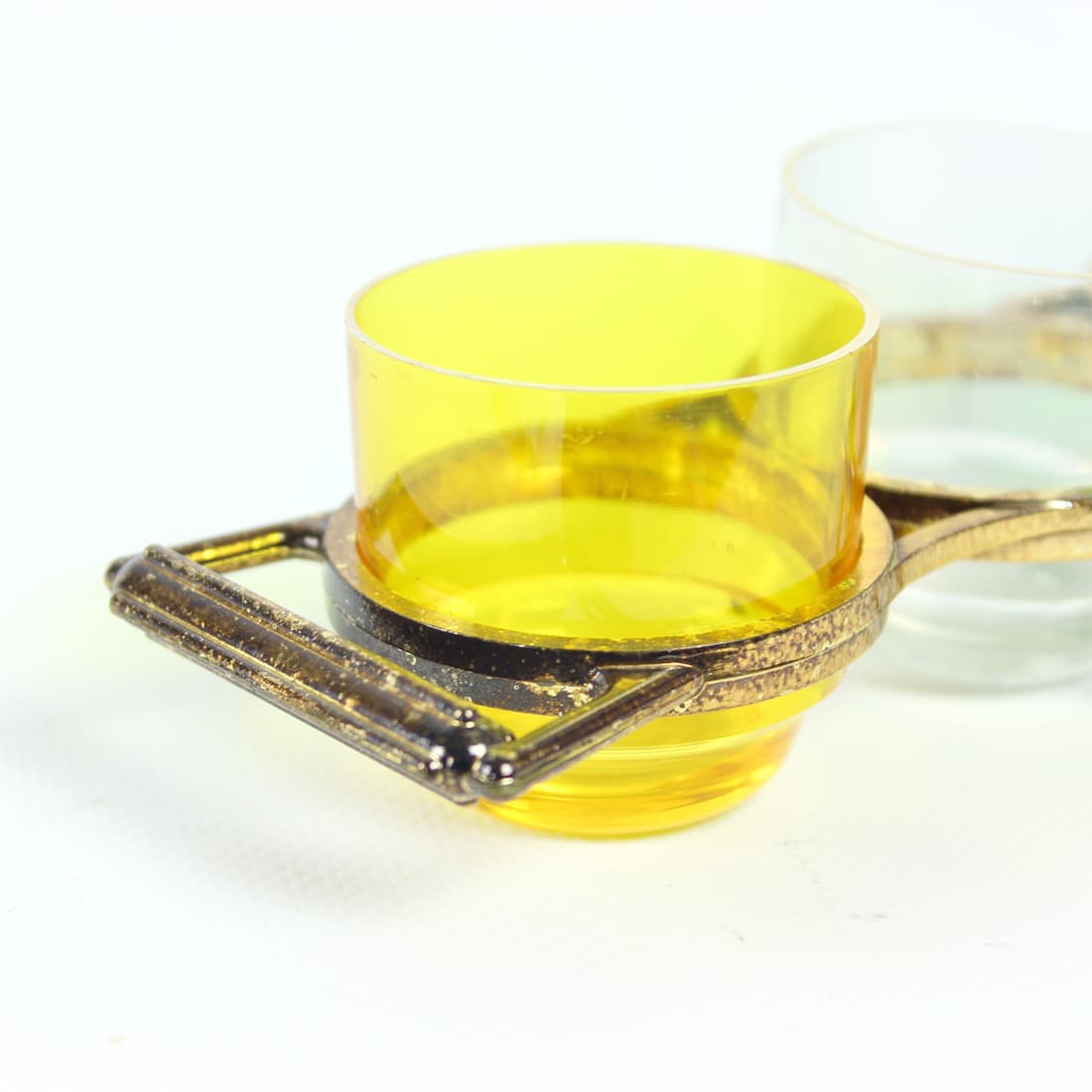 Zestaw kieliszków do likieru ze stojakiem, multikolor, szkło, Czechosłowacja, lata 60. - 91103