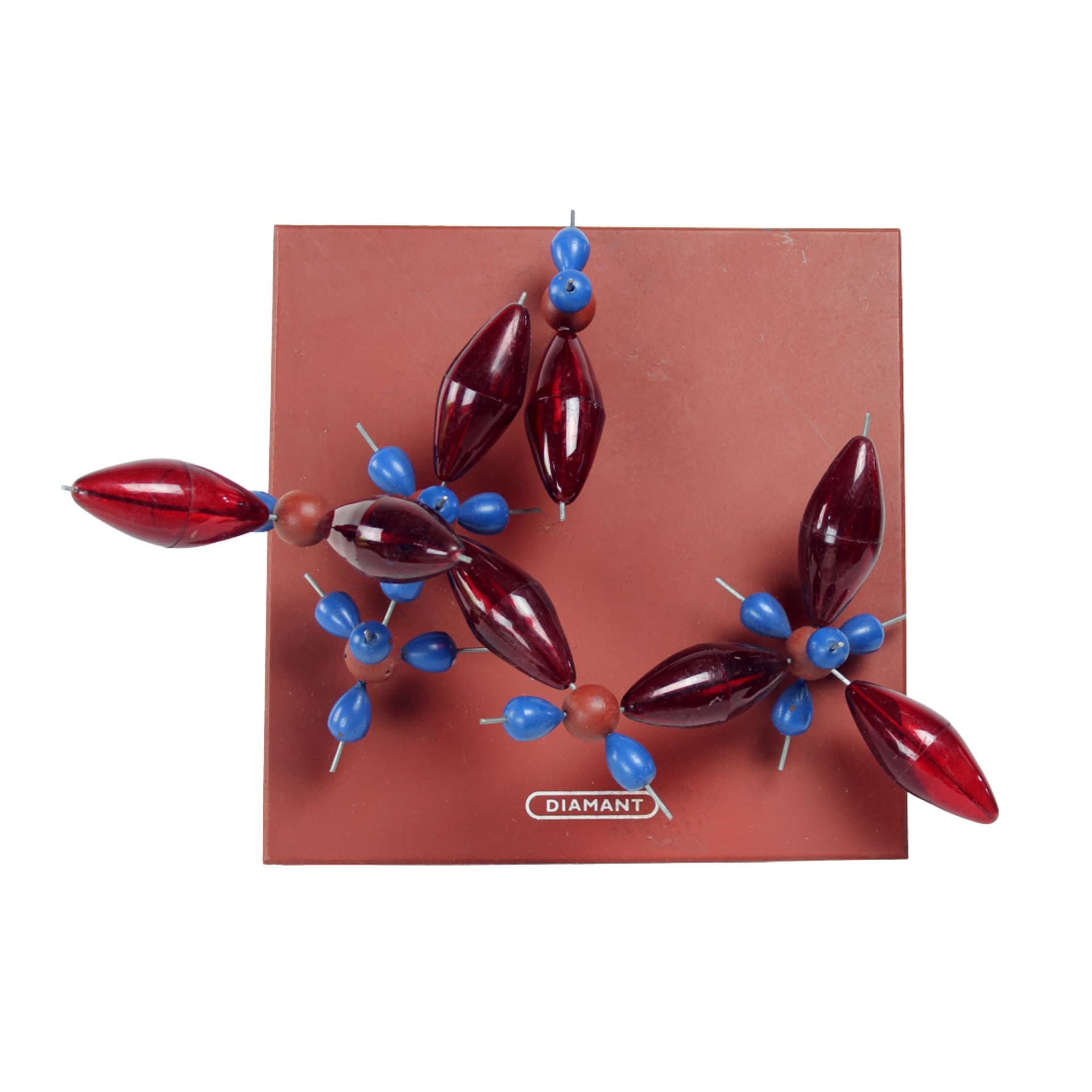 Diamond molecule model, multicolor plastic, Czechoslovakia, 1960s. - 92411