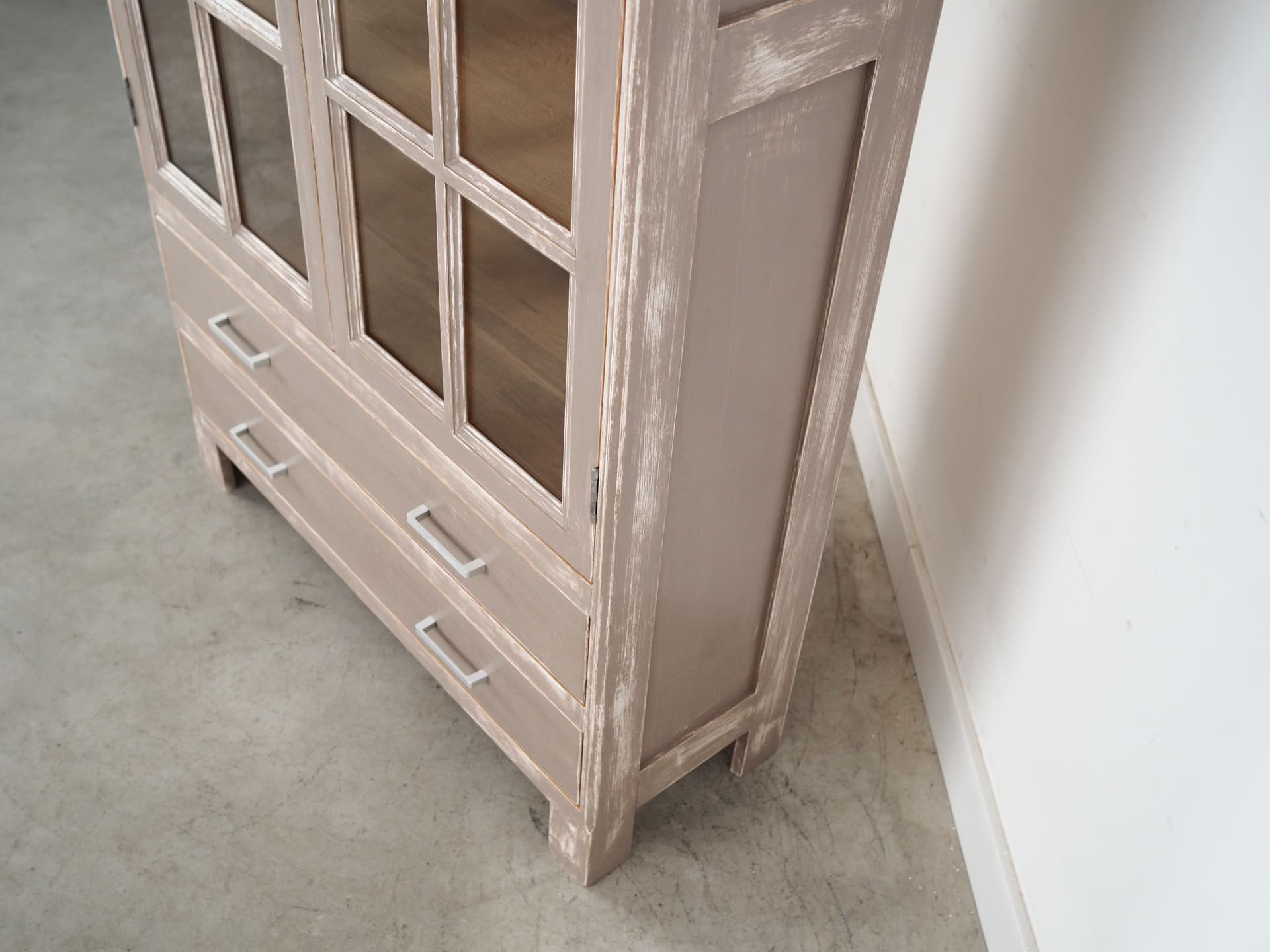 Witryna, beżowy, dąb, Dania, lata 80. - 78982