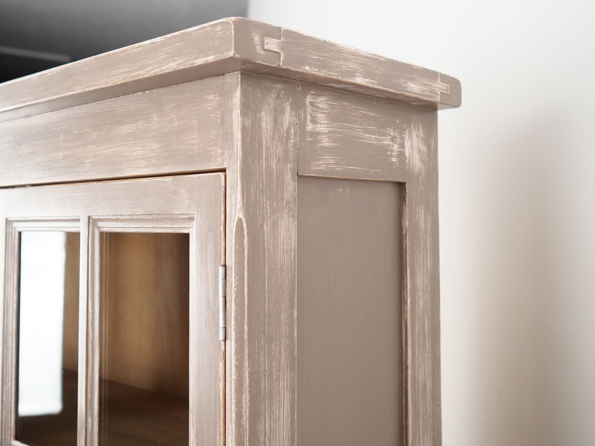 Witryna, beżowy, dąb, Dania, lata 80. - 78980