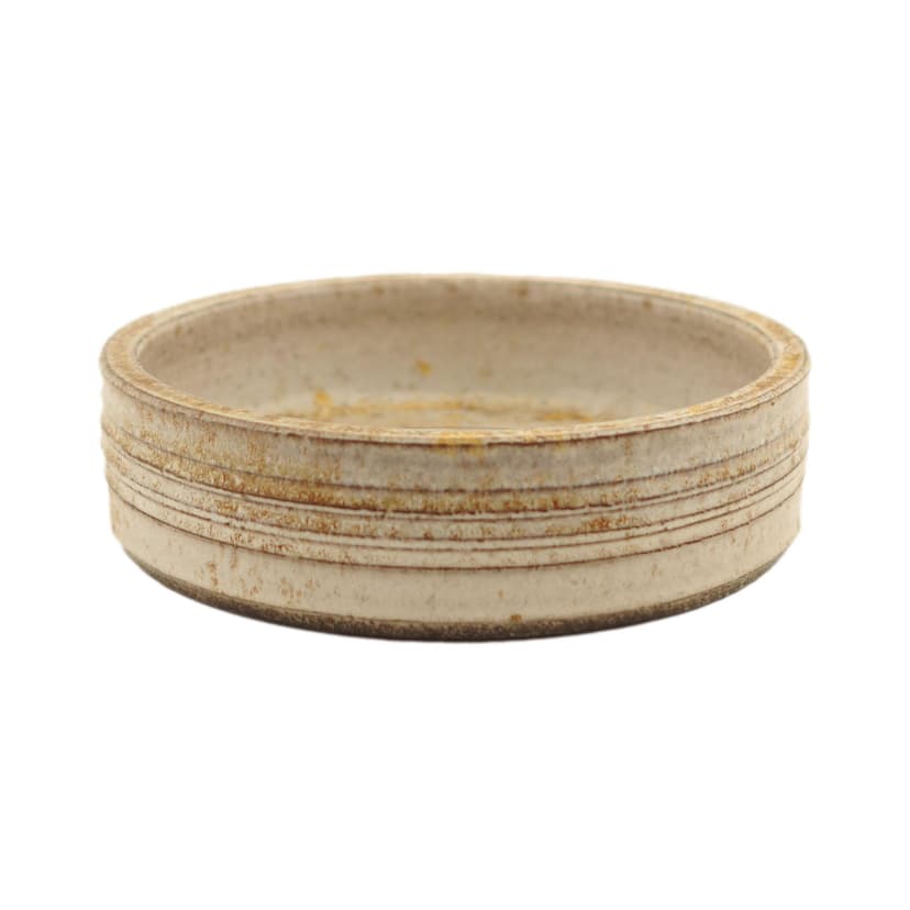 Centerpiece dish, beige stoneware, Denmark, 1960s.
