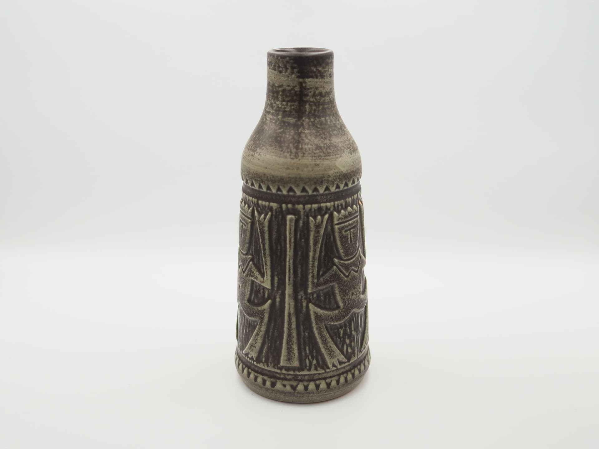 Wazon, oliwkowy, kamionka, Johgus Bornholm Keramik, Dania, lata 60. - 79003