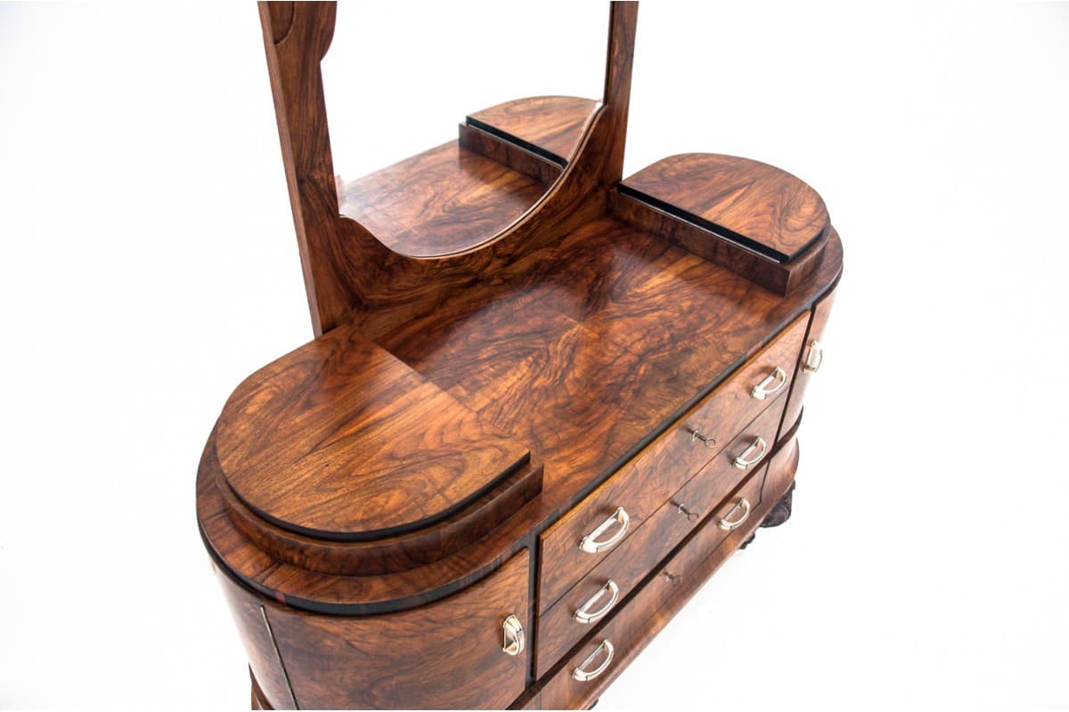 Orzechowa toaletka art deco, Włochy, lata 20. - 57597