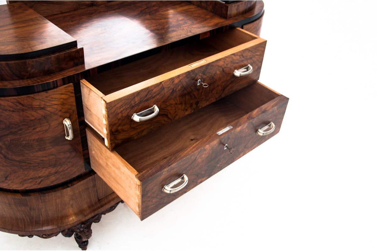 Orzechowa toaletka art deco, Włochy, lata 20. - 57590