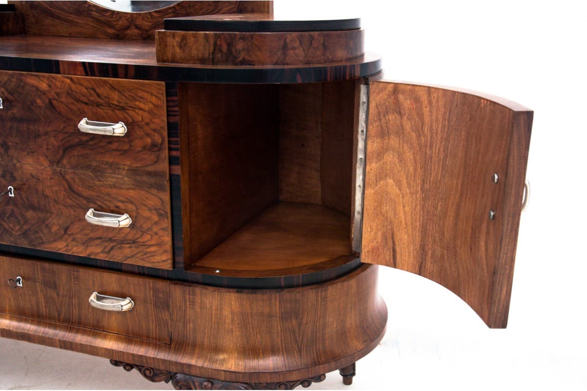 Orzechowa toaletka art deco, Włochy, lata 20. - 57589