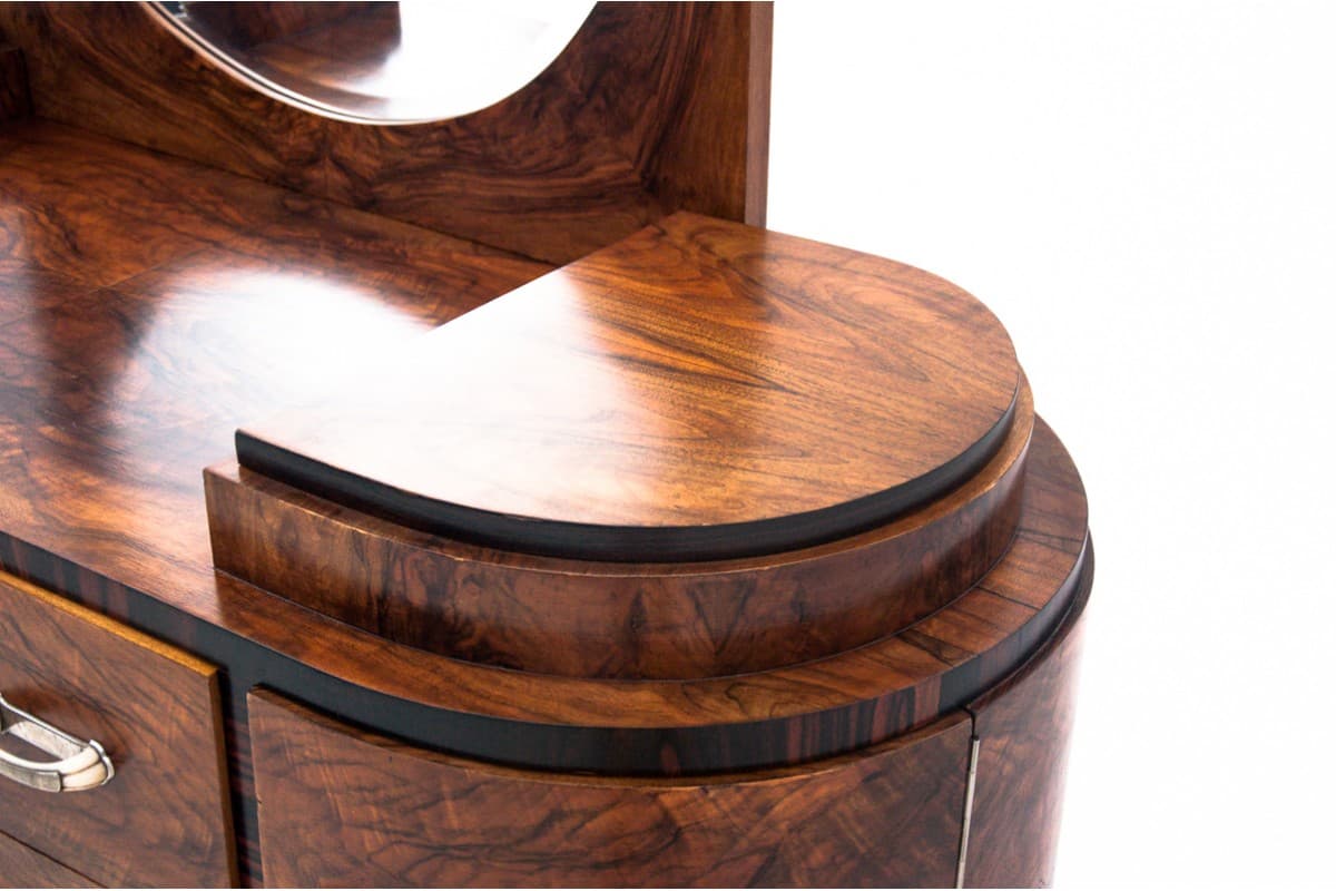 Orzechowa toaletka art deco, Włochy, lata 20. - 57594